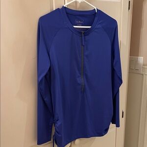 L.L. Bean Royal Blue Half-Zip Top
